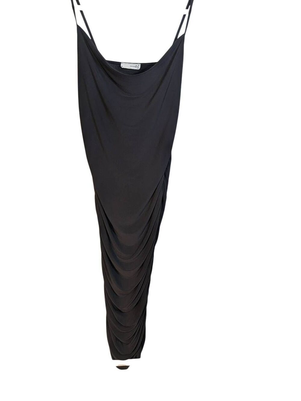 Forever Rose Ruched Black Maxi Dress Women's XL